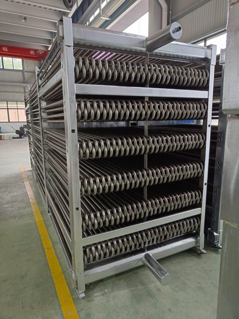 “Evaporative condenser cooling coil installed in Dubai, UAE for industrial refrigeration